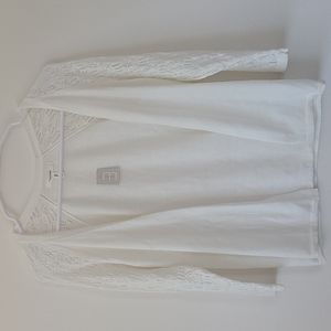Maurices Open Front Cardigan with Lace Sleeves. Size Small